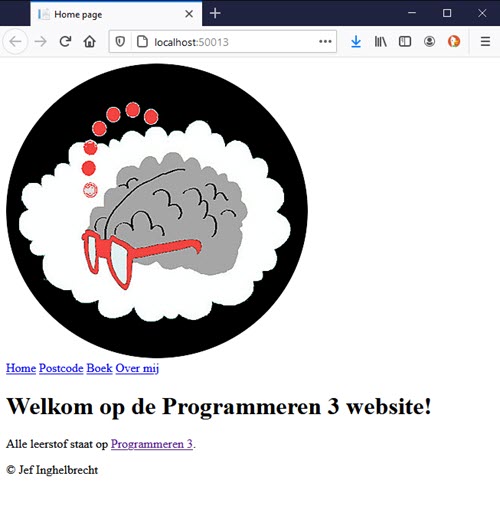 Layout van het Assignment project uitproberen